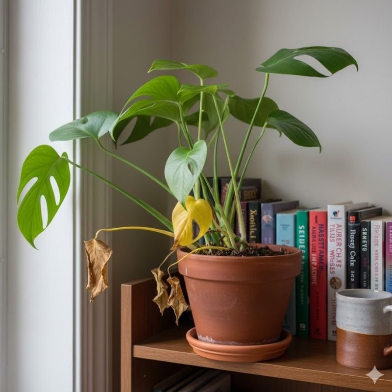 caída de hojas por adaptación natural de la planta