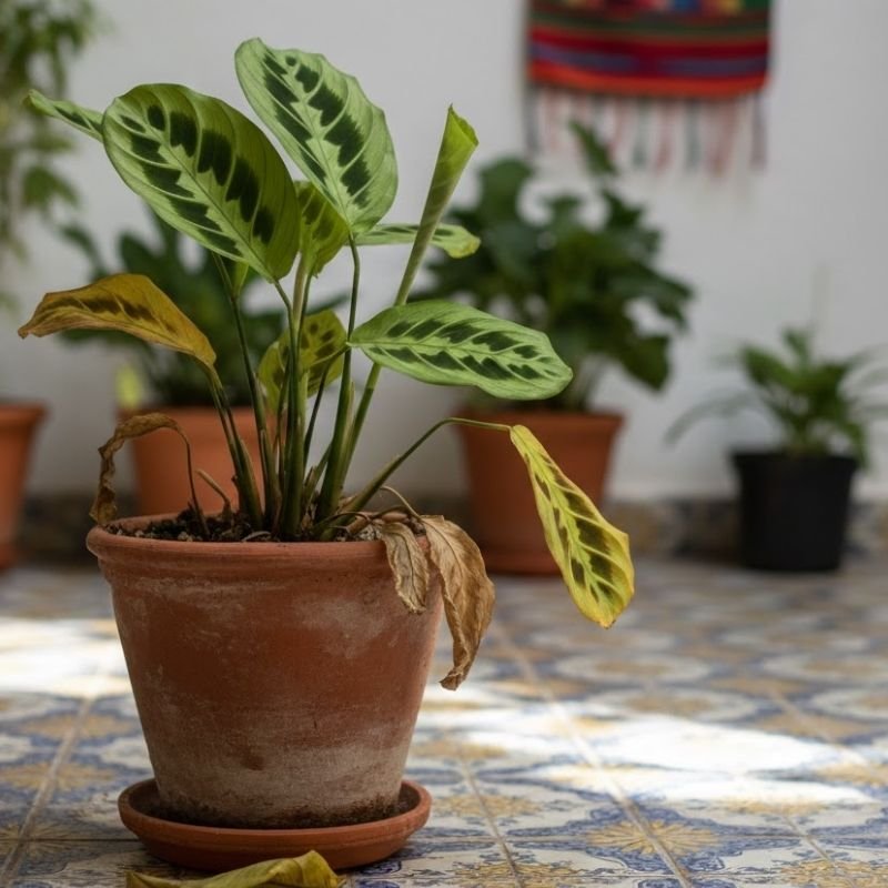 hojas caidas en plantas