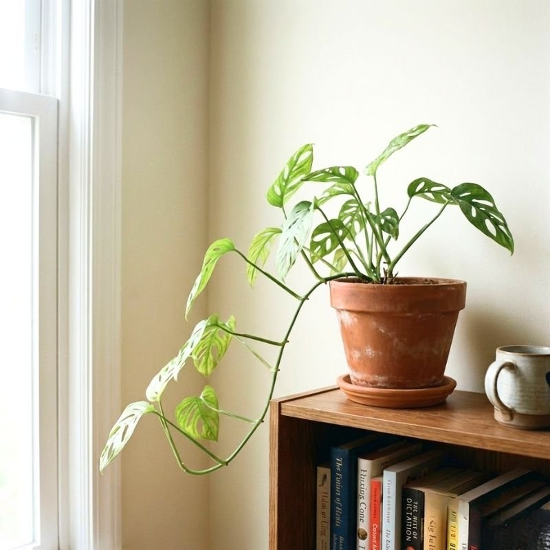 planta con hojas amarillas por falta de luz
