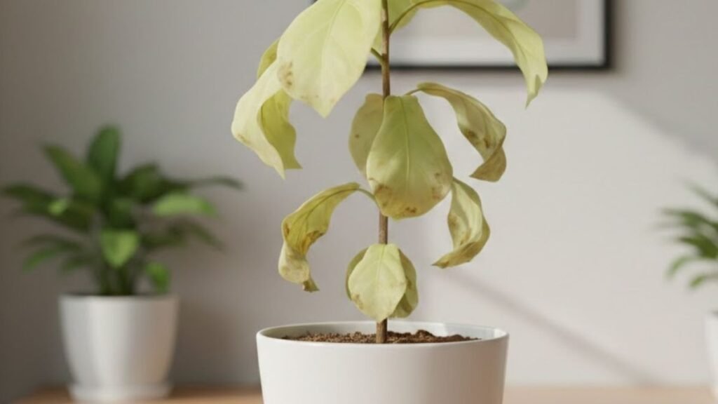 hojas palidas en plantas