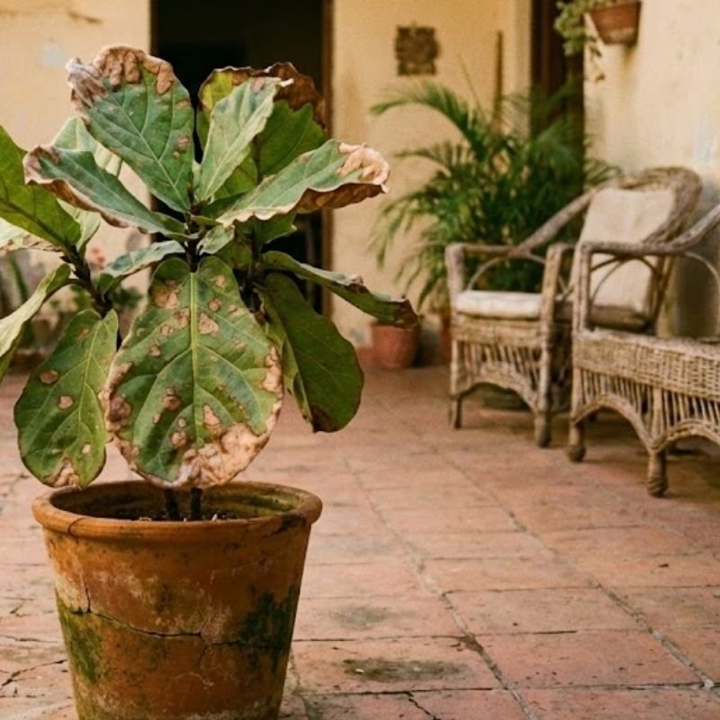 manchas marrones en plantas